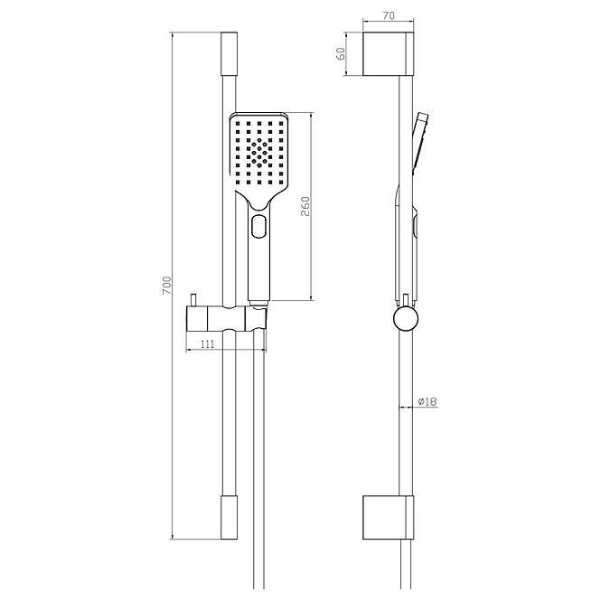 Tuš set Royal 1F Black Rose Gold