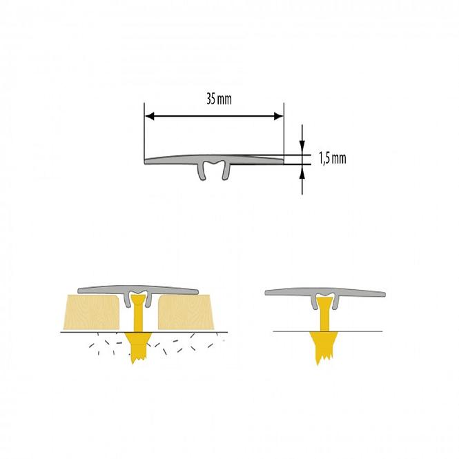 Podni profil LWP 35 5W1 0,93m C-32 Šampanjac