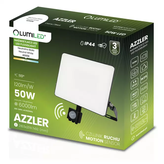 SVJETILJKA LED AZZLER 50W PIR 4000K