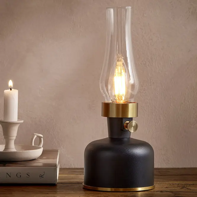Stolna lampa Olia USB IP44 black