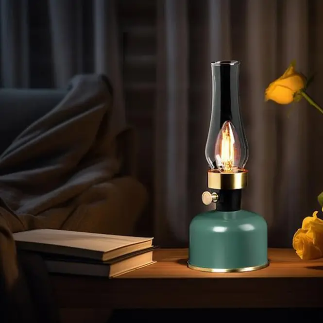 Stolna lampa Olia USB IP44 green