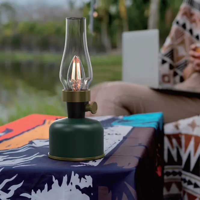 Stolna lampa Olia USB IP44 green