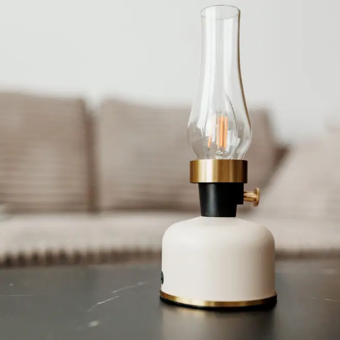 Stolna lampa Olia USB IP44 beige