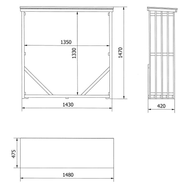 Drvarnica Lugano – 148x47,5x147 cm
