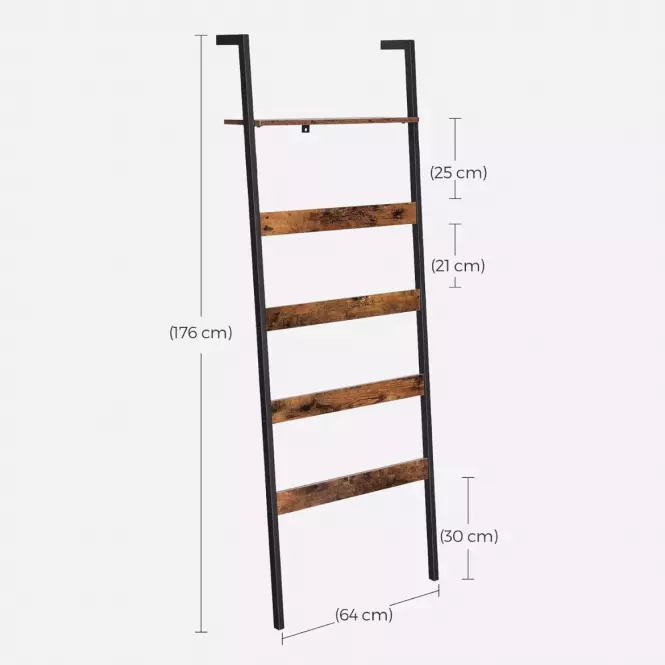 Ljestve za kupaonicu Rustic smeđa/crna 60x176