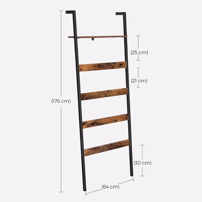 Ljestve za kupaonicu Rustic smeđa/crna 60x176