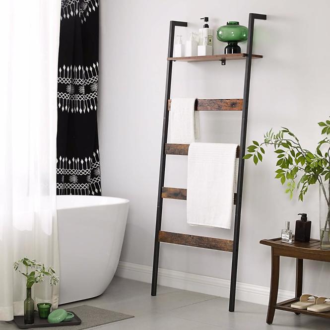 Ljestve za kupaonicu Rustic smeđa/crna 60x176