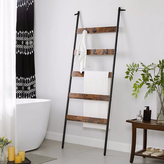 Ljestve za kupaonicu Rustic 2 smeđa/crna 60x176,4