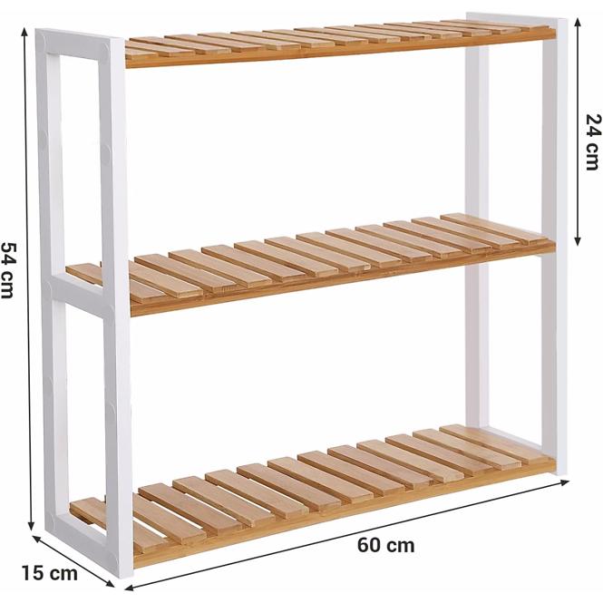 Regal za police prirodni hrast/bijela 60x15x55,2