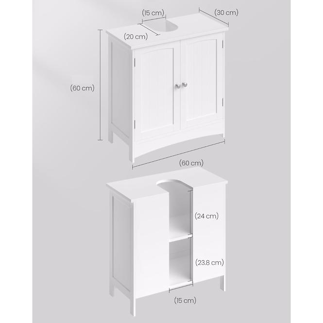Ormarić za kupaonicu Martina 2 bijela 60x30x60