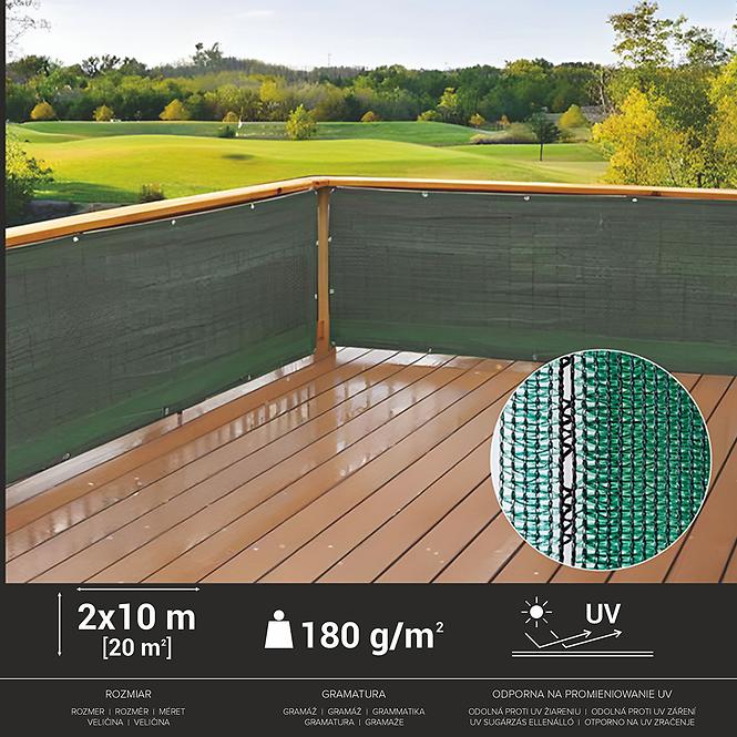 Mreža za zasjenjivanje 2x10 m 180g/m2 tamnozelena