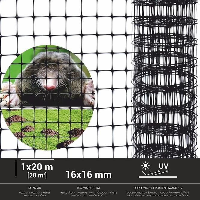 Mreža protiv krtica 30g/m2 16x16 mm 1x20 m