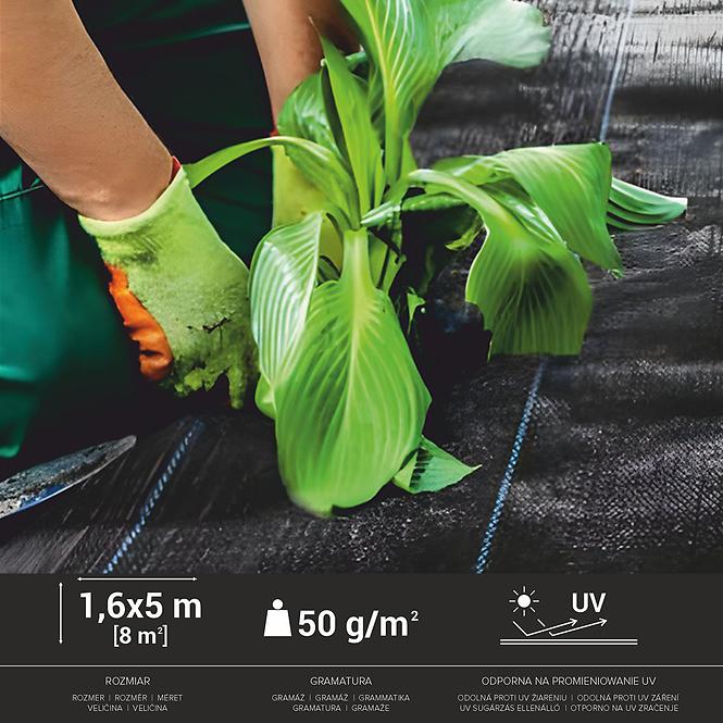 Agrotekstil za malčiranje 1,6x5 m 50g/m2 crni