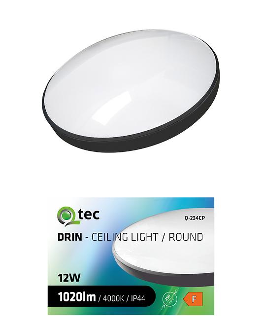 STROPNA SVJETILJKA QTEC 12W 4000K CRNO