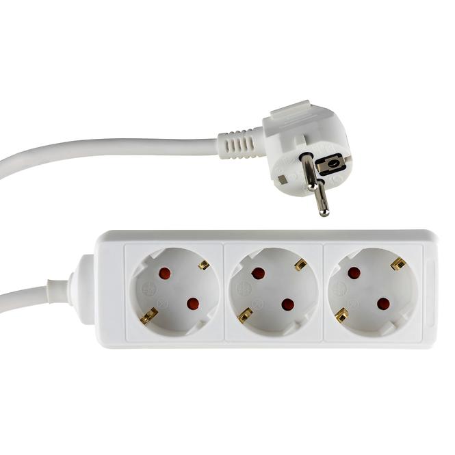 PRODUŽNI KABEL S UTIČNICAMA BIJELE BOJE SCHUKO 3XG 1.4M