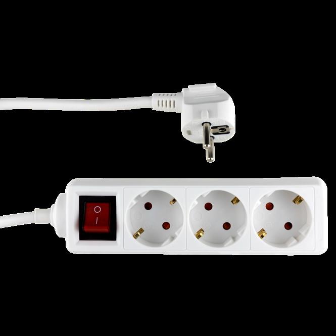 PRODUŽNI KABEL S UTIČNICAMA BIJELE BOJE SCHUKO 3XG 3M 3