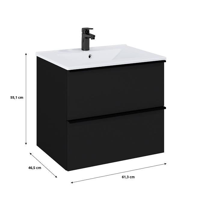 Kupaonski set ormarić s umivaonikom Merkado 60 2S Black Matt