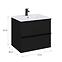 Kupaonski set ormarić s umivaonikom Merkado 60 2S Black Matt,2