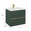 Kupaonski set ormarić s umivaonikom Merkado 60 2S Forest Green,2
