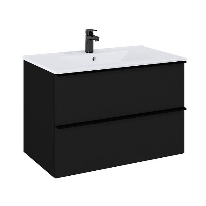 Kupaonski set ormarić s umivaonikom Merkado 80 2S Black Matt