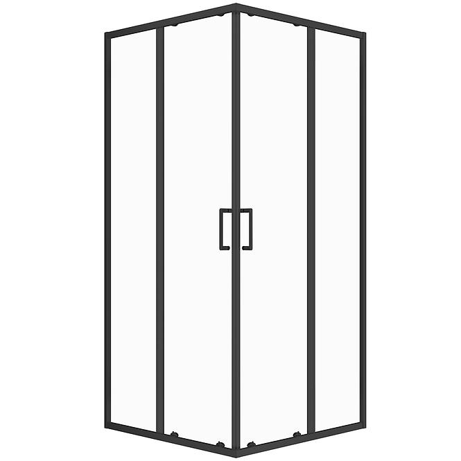 Tuš kabina Rio 80x80x190 black