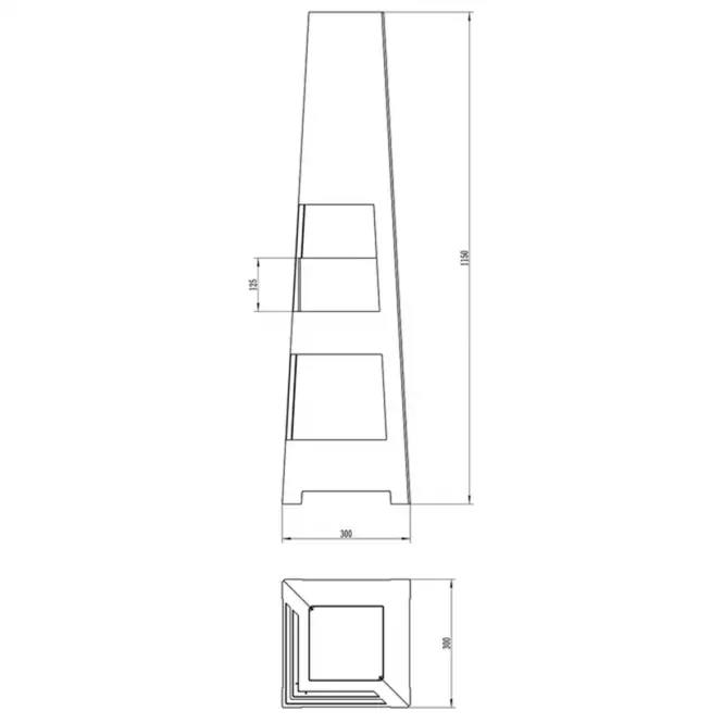 Biokamin samostojeći Pyramid crna mat