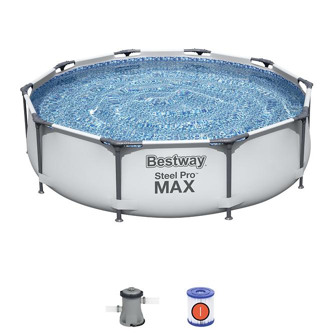 Bazen s metalnom konstrukcijom i pumpom, Steel Pro Max, okrugli, 305 x 76 cm, 56438