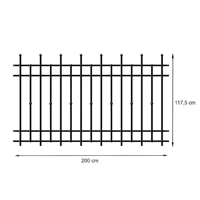 PRZĘSŁO BREMA 117,5X200 RAL9005 W6161