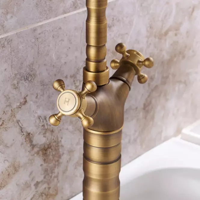 Slavina za sudoper i umivaonik Rea Rustico antik zlatna,3