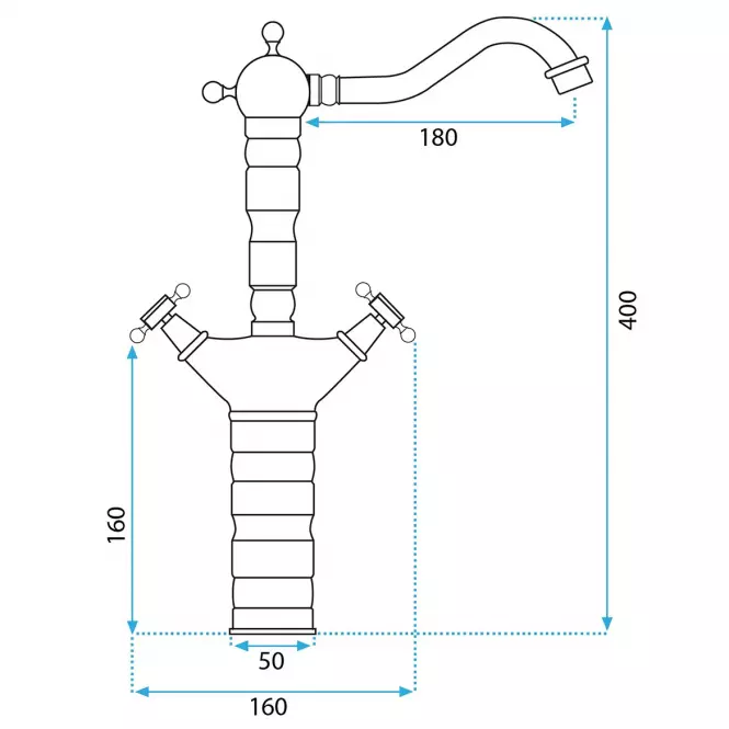 Slavina za sudoper i umivaonik Rea Rustico antik zlatna,8