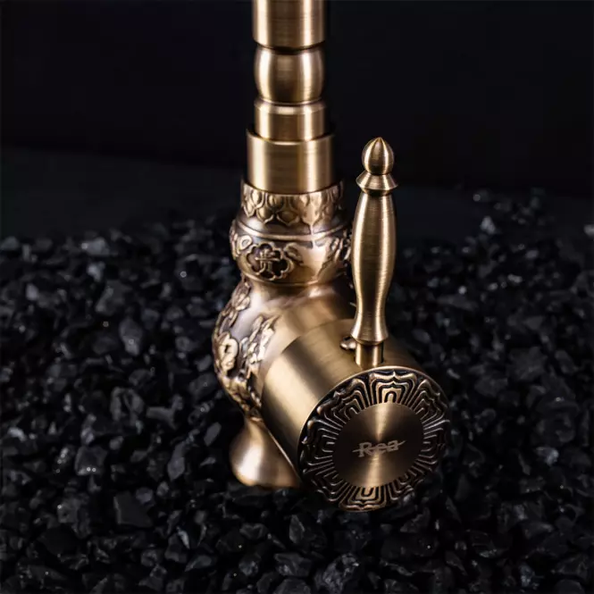 Visoka slavina za sudoper i umivaonik Rea VENICE antik bronca,6