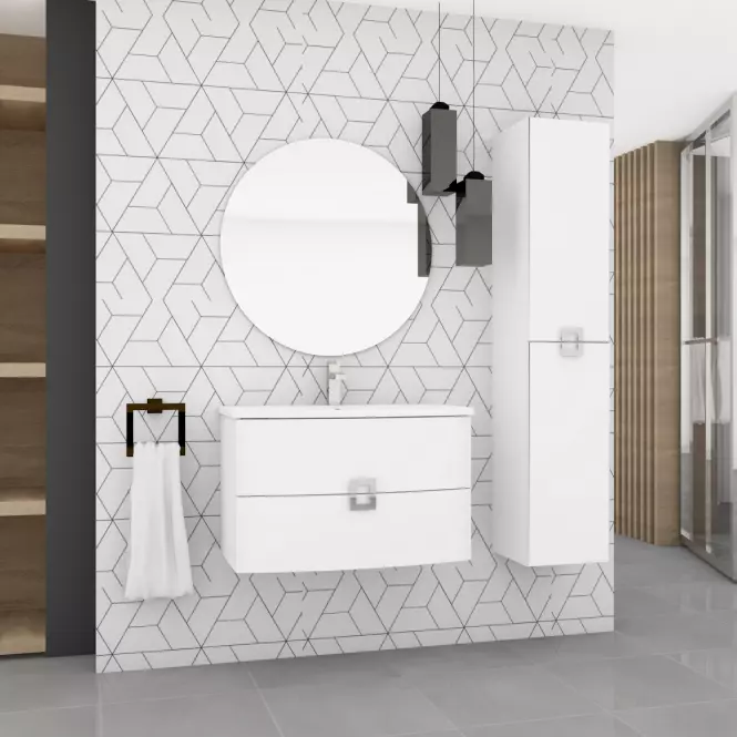 Visoki ormar DECO 32, bijeli,3
