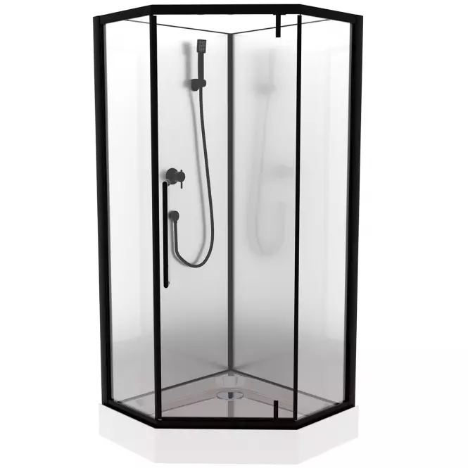 Tuš kabina peterokutna Elize 90x90 black