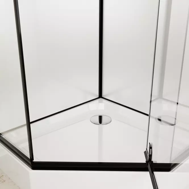 Tuš kabina peterokutna Elize 90x90 black,6