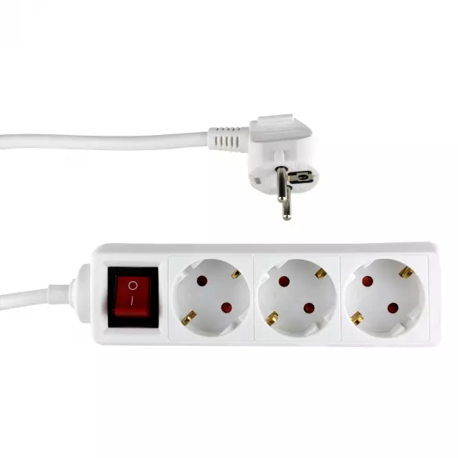 PRODUŽNI KABEL S UTIČNICAMA BIJELE BOJE SCHUKO 3XG 1.4M