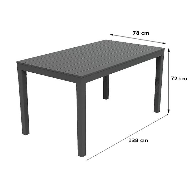 Stol Sumatra 138x78x72 antracit