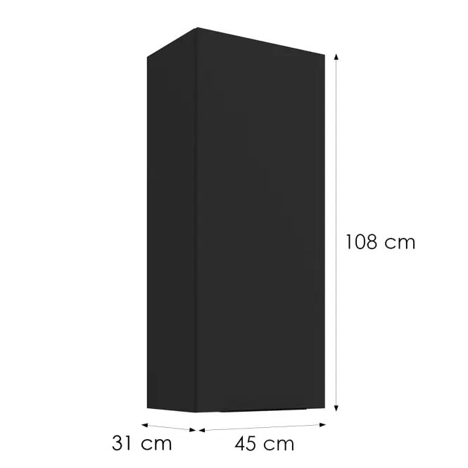 Kuhinjski ormarić Siena mat crni 45G-108 1F,3