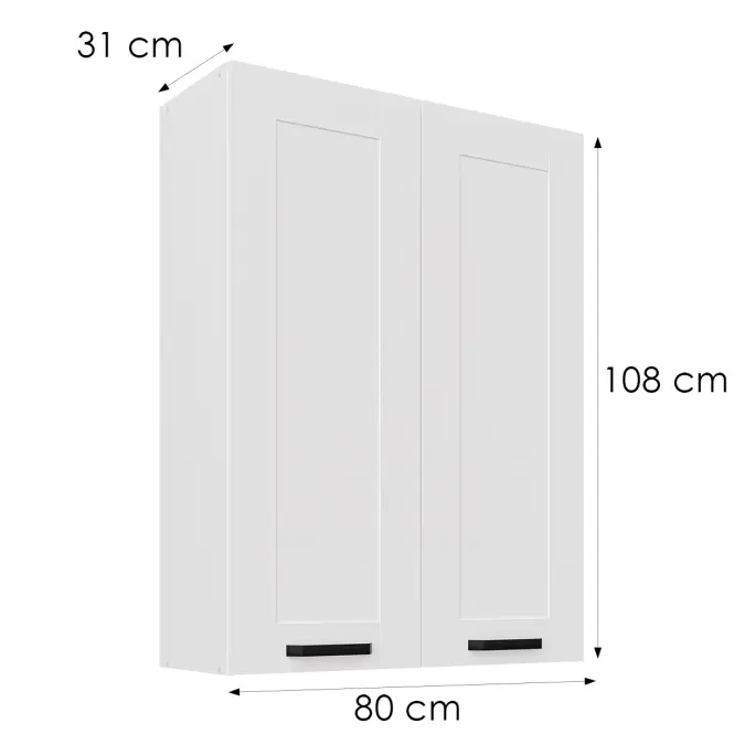 Kuhinjski ormarić Luna bijeli mat/bijeli 80G-108 2F,3