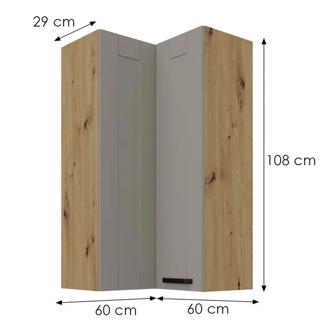 Kuhinjski ormarić Luna claygrey/artisan 60x60 GN-108 2F (90°),3