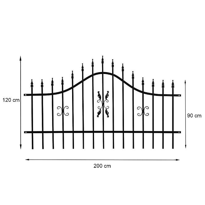 Ograda Marcel 2M/0,9-1,2M ZN+RAL9005