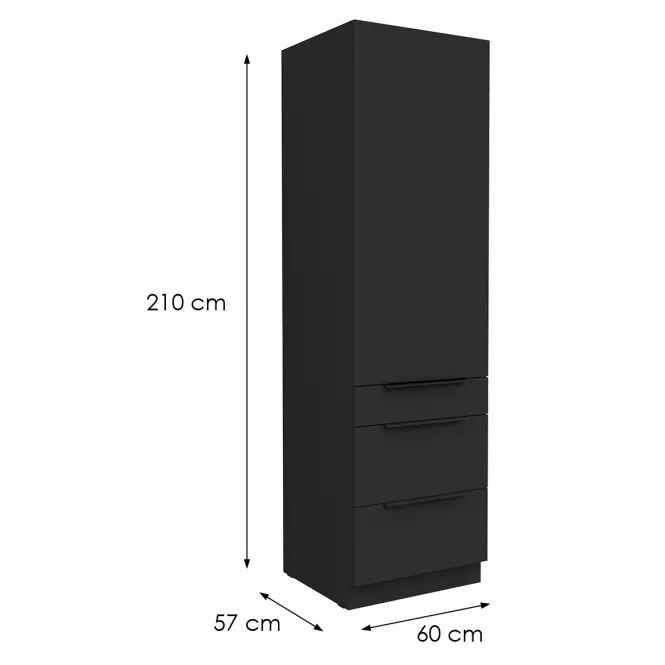 Kuhinjski ormarić Aria BL/BL Anti Fingerprint 60DKS-210 1F 3S,2