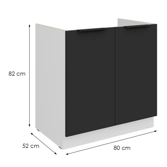 Kuhinjski ormarić Aria BL/WH Anti Fingerprint 80zl 2f Bb