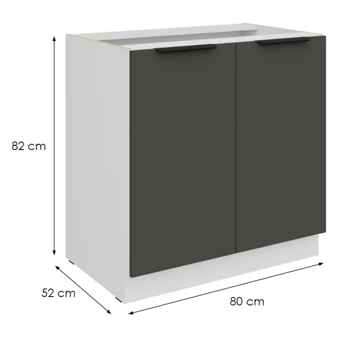 Kuhinjski ormarić Aria GR/WH Anti Fingerprint 80d 2f Bb,2