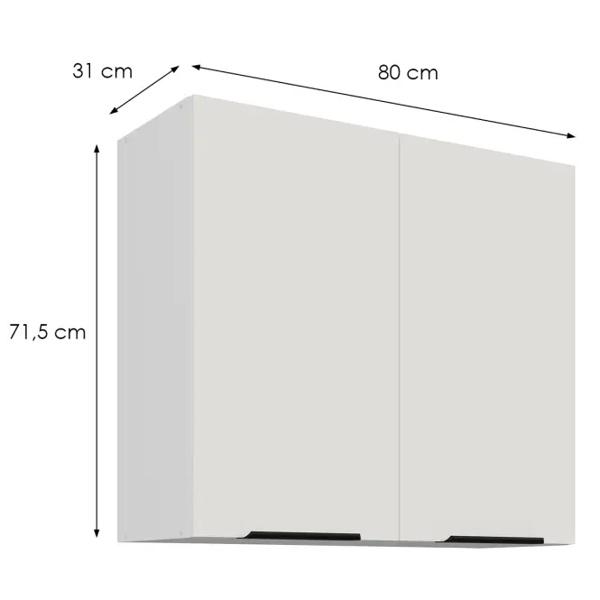 Kuhinjski ormarić Aria WH/WH Anti Fingerprint 80g-72 2f,2