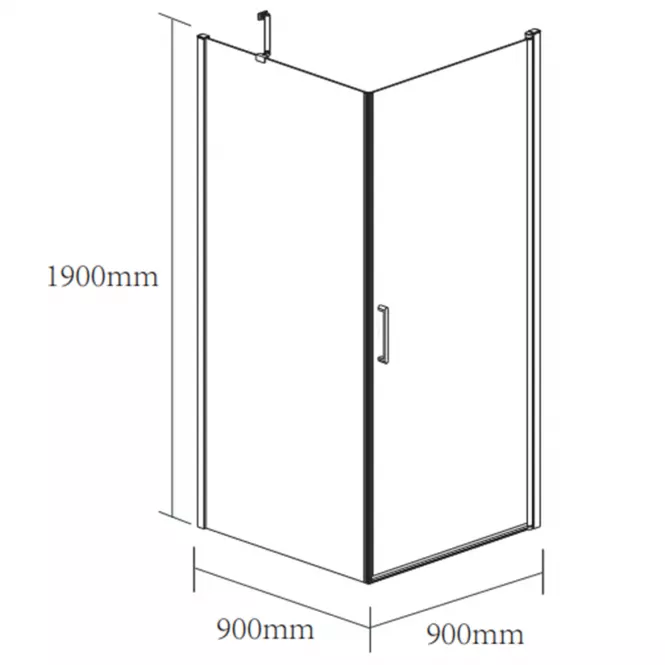 Tuš kabina Vela Black 90x90x190