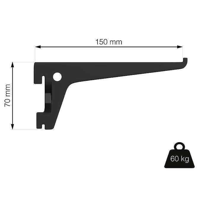 Nosač 150 mm crna mat,3