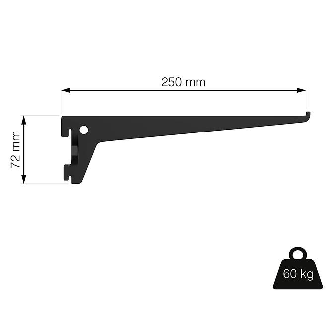 Nosač 250 mm crna mat,3