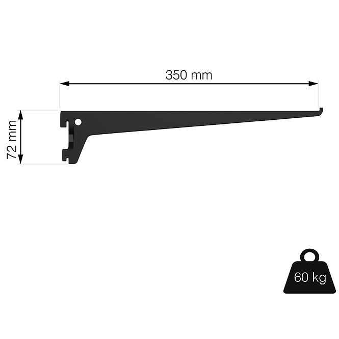 Nosač 350 mm crna mat,3