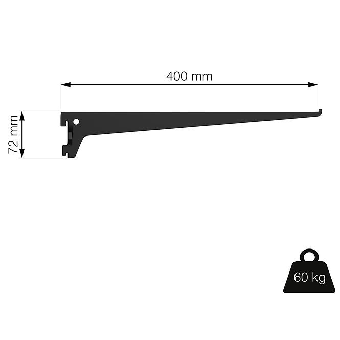 Nosač 400 mm crna mat,3