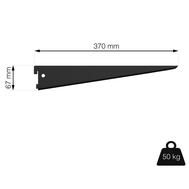 U-Nosač 370 mm crna mat
